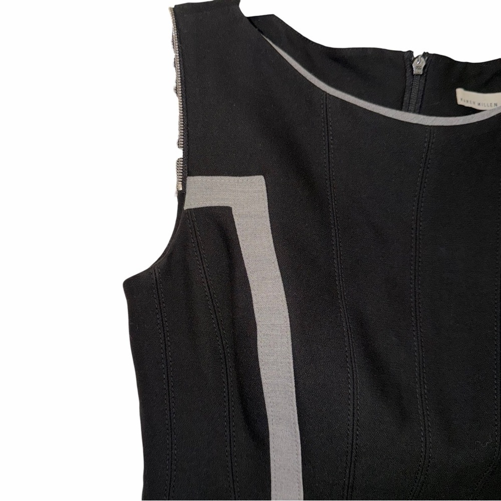 Karen Millen Black and Gray Sleeveless Size 6 Dress - Picture 3 of 8
